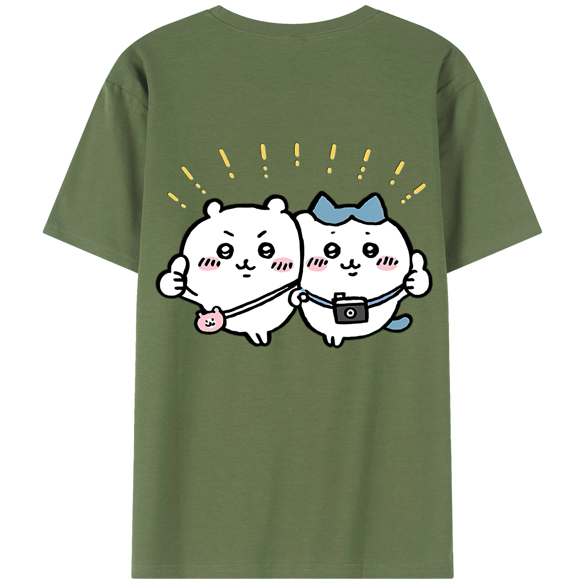 （画像用） ちいかわ ちいかわ Chii-kawa chiikawa 綿100％ メンズ半袖Tシャツ（バックプリント） 通気性